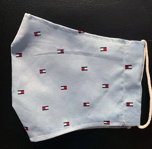 Washable Reusable Pocket Filter Handmade Cotton Tommy Face Mask Powder Blue - Picture 1 of 3