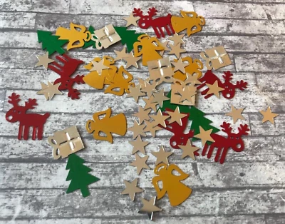 POCKET CRAFT SUPPLIES Christmas Table Confetti 80 Pcs Reusable Party Decorations Sprinkles Stars Angel