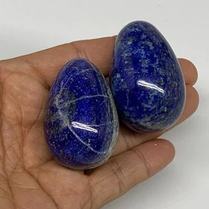 146.1g, 1.8"-1.9", 2pcs, Natural Lapis Lazuli Egg Polished @Afghanistan, B30415 - Picture 1 of 12