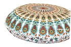 32" Peacock Mandala Bohemian Yoga Meditation Large (Pack of 1) White Multi