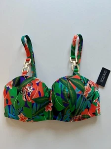 FIGLEAVES BANDEAU UNDERWIRED BIKINI TOP VARIOUS SIZES BNWT COSTA RICA PRINT - Picture 1 of 2