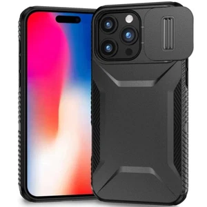 For iPhone 16 Pro 6.3in Case Rugged Side Grip Sliding Lens Cover +Tempered Glass - Picture 1 of 40