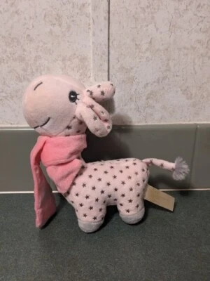 Dan Dee Peluche Elefante Rosa Estrellas y Bufanda Mi Primera Navidad Foto 1 de 4