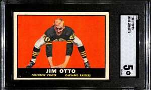 1961 Topps #182 Jim Otto HOF RC SGC 5 EX C86006
