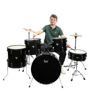 5Pcs Full Size Adult Drum Set Bass Drum &2Tom Drum,Snare Drum,Floor Tom &2Cymbal - Picture 1 of 24