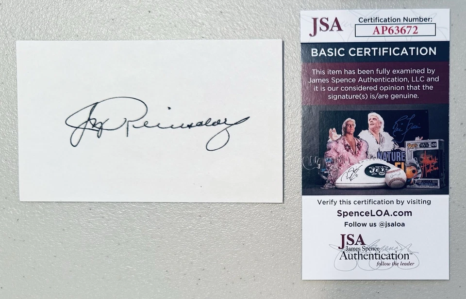 Jerry Reinsdorf Signed Autographed 3x5 Card JSA Cert Chicago Bulls Owner - Image 1 of 1
