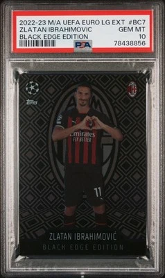 2022Match Attax UEFA League Zlatan Ibrahimovic Black Edge Edition PSA 10 POP 2 - Image 1 of 2