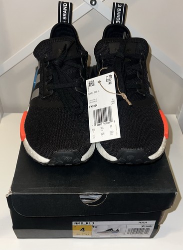 Adidas Originals NMD_R1 J sneaker unisex bambino nero bianco taglia 4 #1919