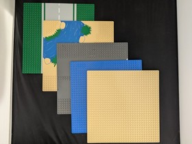 Lot Of 5 Random Lego Baseplate 32X32 Sand 10699 Green 10700 Grey 10701 Blue