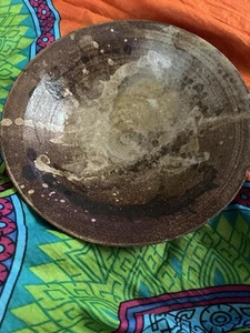 Handmade Studio Pottery Bowl Signed Warm Brown, Green and Bronze Colors Signed - Picture 1 of 5