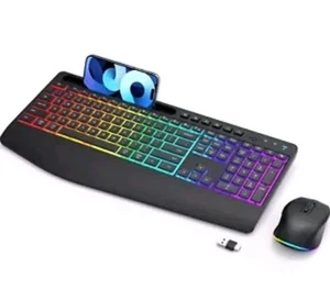 Kabellose Tastatur und Maus Combo Bluetooth RGB Hintergrundbeleuchtung PC407A PC418A - Bild 1 von 7
