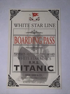 Titanic The Artifact Exhibition Boarding Pass Replica Mr. Gunnar Isidor Tenglin - Picture 1 of 2