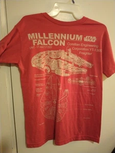 Star Wars Millenium Falcon Diagram T Shirt Lucas Films Branded VTG Small - Picture 1 of 7