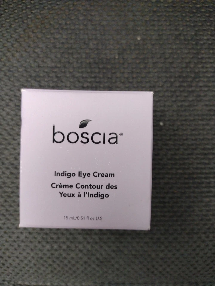 Crema de ojos Boscia Indigo 15 ML 0,51 fl oz tarro calmante hidratante y caja cuidado de la piel Foto 1 de 2