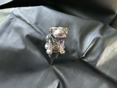 Botella Bulldog Bulldog Granero Cerámica Raro, Retirado Tapón de Vino con Dije Metal Plateado Foto 1 de 4