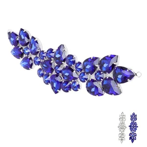 Crystal Glass Rhinestone Applique Exquisite Dazzling Flower Glass Rhinestone - Picture 1 of 18