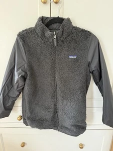 Patagonia Kids/Youth XL Black Jacket Polyester Reversible Sherpa Lined - Picture 1 of 4
