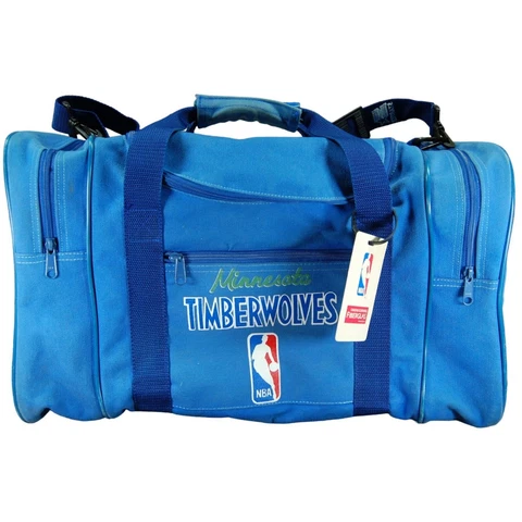 Vintage 1990s Starter NBA Minnesota Timberwolves Duffle Gym Bag - Blue Cover