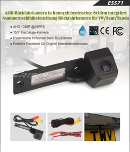 Telecamera posteriore 150° linea di protezione retromarcia CCD HD 100% impermeabile per VW Seat Skoda - Foto 1 di 13