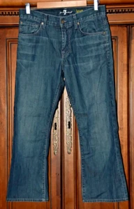 7 For All Mankind Brett Squiggle 29 Blue Regular Bootcut Medium Wash Denim Jeans - Bild 1 von 4
