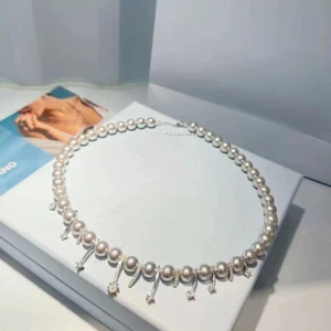 Clásico 7-8mm Souht Sea Collar Perla Blanco 18 Pulgadas 925s (mj) - Imagen 1 de 3