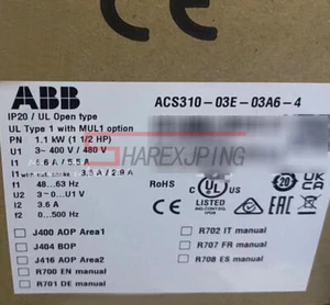 ONE NEW ABB Inverter ACS310-03E-03A6-4 AC380V~480V 1.1KW - Picture 1 of 1