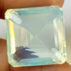 30.80 Ct. Natural Ethiopia Blue Opal Square Cut Loose Gemstone Gift for Women - Picture 1 of 6