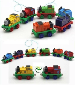 6pcs / box magnetic cartoon locomotive railway train model toy random style - Picture 1 of 12