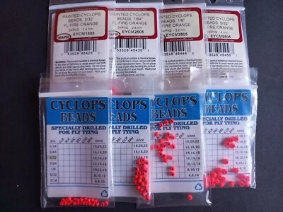 WAPSI Cyclops Eye Beads Fl.Pink, Fl. Fire Orange, Met.Red, Black, Nickel 24 pkg - Image 1 of 3