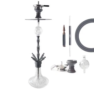 Luna Hookah Praedo 2.0 Shisha Wasserpfeife Aluminium Komplett Set Grau - Bild 1 von 5