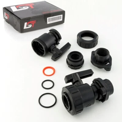 2x Absperrventil Sperrhahn Kupplung Verschraubung Schlauchanschluß 1"IG x 1"AG  - Bild 1 von 4