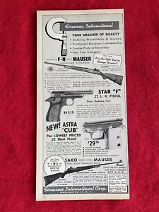 Pubblicità Stampa Vintage 1954 Armi da Fuoco Internazionale F.N. Pubblicità Mauser Star Sako - Foto 1 di 7
