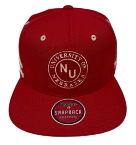 Zephyr NCAA Nebraska Cornhuskers RARE "Justice” Flat Bill SnapBack Hat BRAND NWT - Picture 1 of 6