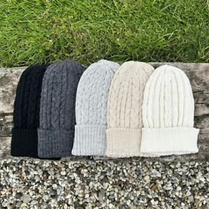 Alpaca Beanie Hats 100% Premium Luxury Super Warm Gloves, Womens, Mens, Unisex - Picture 1 of 14