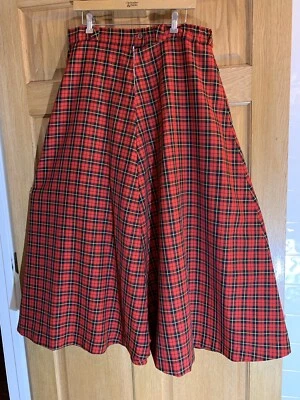 Vintage Red Black Yellow Tartan Plaid Maxi Skirt  Dress Med. 17” Waist 40" Long - Image 1 of 4