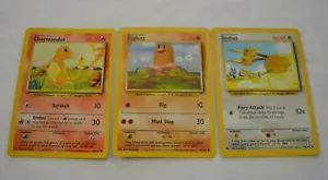 1999 POKEMON CHARMANDER 46/102 , DIGLETT 47/102 & DODUO 48/102 - Picture 1 of 2