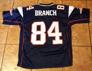 New England Patriots Deion Branch Gr. 50 genäht Super Bowl XLVI Reebok Trikot - Bild 1 von 4