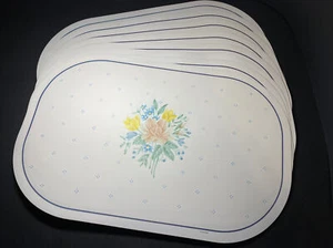 Set of 8 Vintage Vinyl Corelle/Corning “Promise” Reversible Placemats - Picture 1 of 8