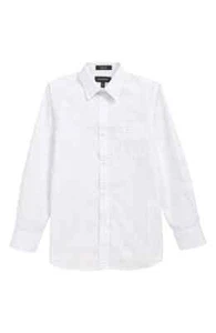 Nordstrom Boy's Check Dress Shirt White Blue Check Size 8 $39 - Picture 1 of 9