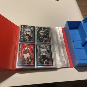 Topps Match Attax Collectors Binder box Red And Blue stacked w cards + shinys - Picture 1 of 10