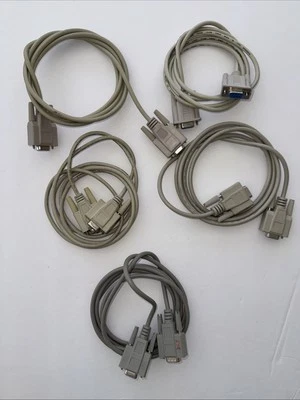 6FT NULL MODEM SERIAL CABLE DB9F TO DB9F FEMALE TO FEMALE 9 PIN X (4)  1 M To F - Image 1 of 4