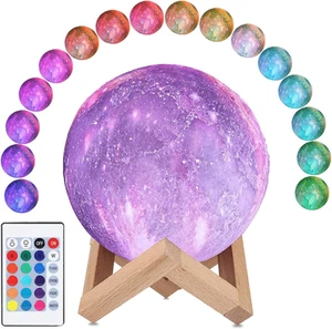 CooPark Moon Lamp Galaxy Moon Night Light 3D Printing Dimmable Moon Light 16 ... - Picture 1 of 15