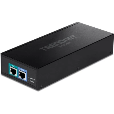 TRENDnet 10G PoE++ Injector, Supplies PoE (15.4W), PoE+ (30W), or PoE++ (90W), C - Image 1 of 4