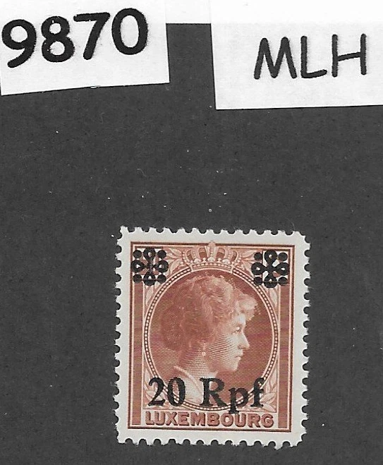 MLH Stamp Sc N25 Luxembourg Overprint Charlotte German Occupation WWII   #9870 - Image 1 of 1