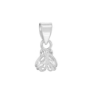 1PC Sterling Silver Butterfly Filigree Pinch Bail Clip Pendant Clasp #97230 - Picture 1 of 3