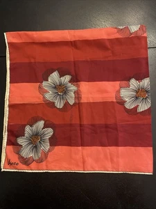 Vera Neumann Vintage 25695 1970er rot rosa Blumen Polyester Schal Japan 27" Quadrat - Bild 1 von 6