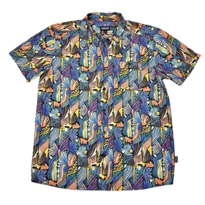 Men's Patagonia Floral STY52691 Button Up Short Sleeve Hawaiian Shirt Large - Picture 1 of 18
