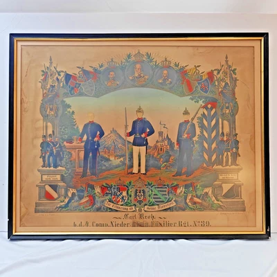 Vintage Prussian German Army Remembrance of Service Certificate - Image 1 of 4