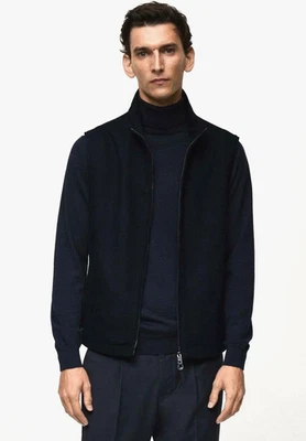 MANGO MNG Men`s SERGUEYV Wool Blend Zip Up Vest size L - Image 1 of 4