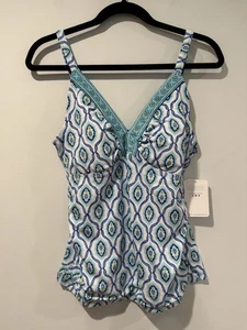 NEW Cabana Life Tankini Top Womens Large Stretch UPF 50+ Travel Resort Vacation - Picture 1 of 5